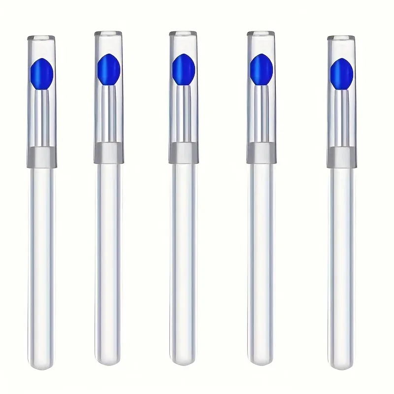 5 reusable na silicone nail brush na may mirror effect - double head makeup at nail polish applicator