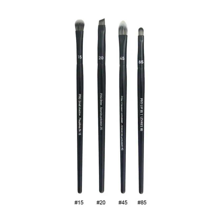 4st/set Pro Black Eye Shadow Makeup Borstar Läppbryn Precision Concealer Blend Syntetiskt hår Smudge Highlight Make Up Brush — image 16