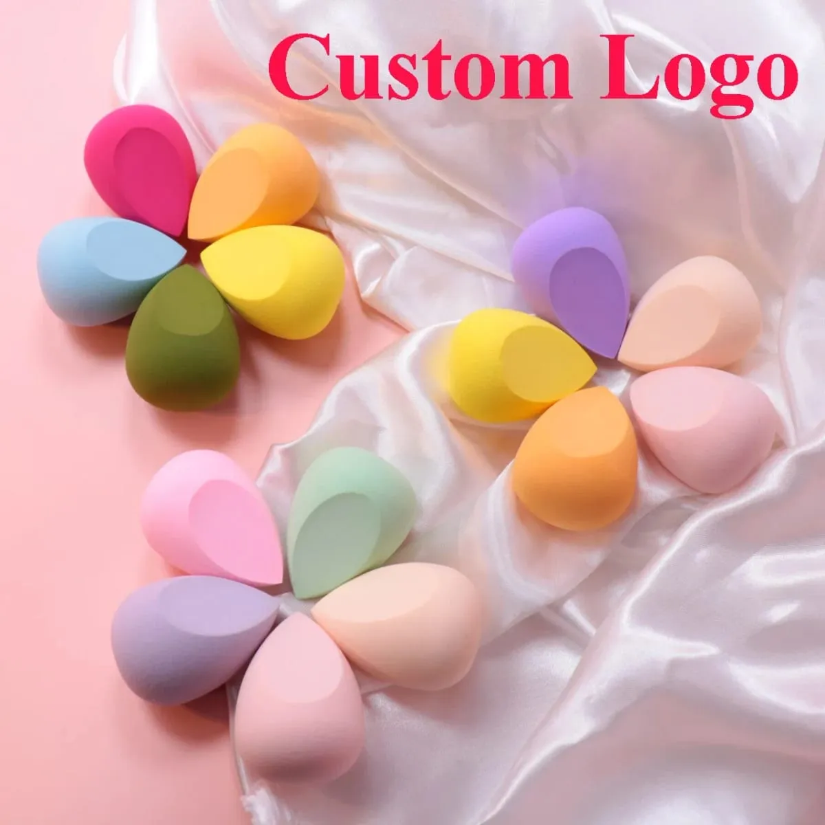 25pcs 사용자 정의 로고 뷰티 컬러 화장품 블렌더 상자 사용자 정의 메이크업 개인 레이블 라텍스 무료 클리어 박스 메이크업 스폰지 — image 4