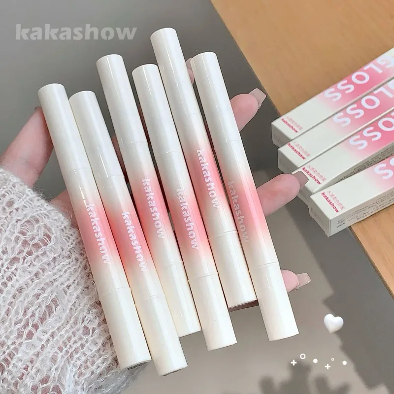 Kakashow Rossetto idratante a specchio (punta di pennello in ferro) Lucidalabbra in gel Lucidalabbra idratante in 6 tonalità nude naturali Cosmetici — image 4