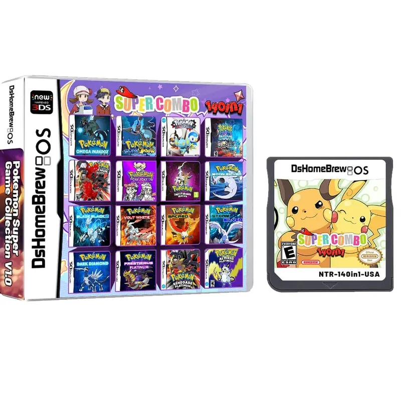 Anime Pokemon-serie NDS Game Cartridge Videogameconsole Moemon Zilver Geel KAIZO MoonBlack2 Hobbycollectie Geschenken Speelgoed — image 2