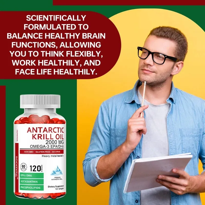 Antarctic Krill Oil 2000 Mg Capsules | 3X Strength Natural Source of Omega-3 EPA DHA with Astaxanthin Phospholipids Supplement — image 4