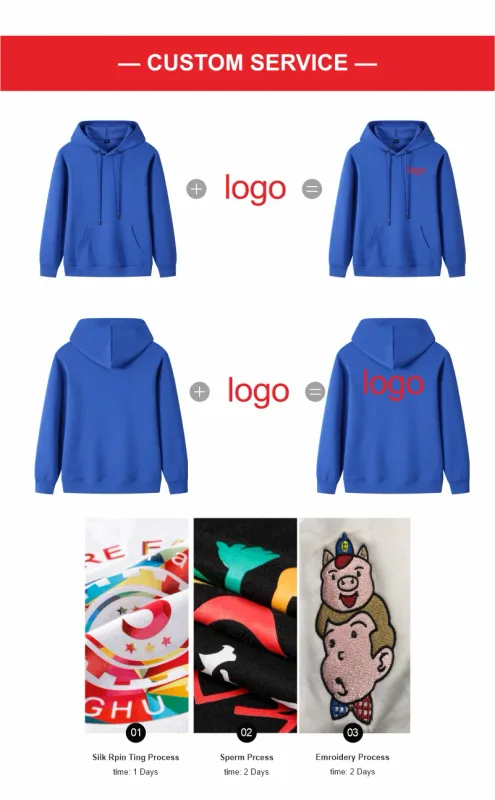 Fashion 9 Colors High-Quality Pullovers Custom Logo Printed Personal Group Brand Embroidery Men and Women 100% Cotton Hoodies — image 15