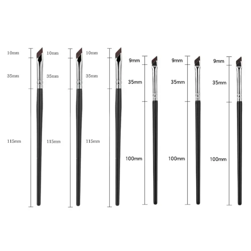 1-16ks Upgrade Blade štětec na oční linky Ultratenký jemný úhlový plochý štětec na obočí Tužka na obočí štětec na make-up štětec na přesné detaily