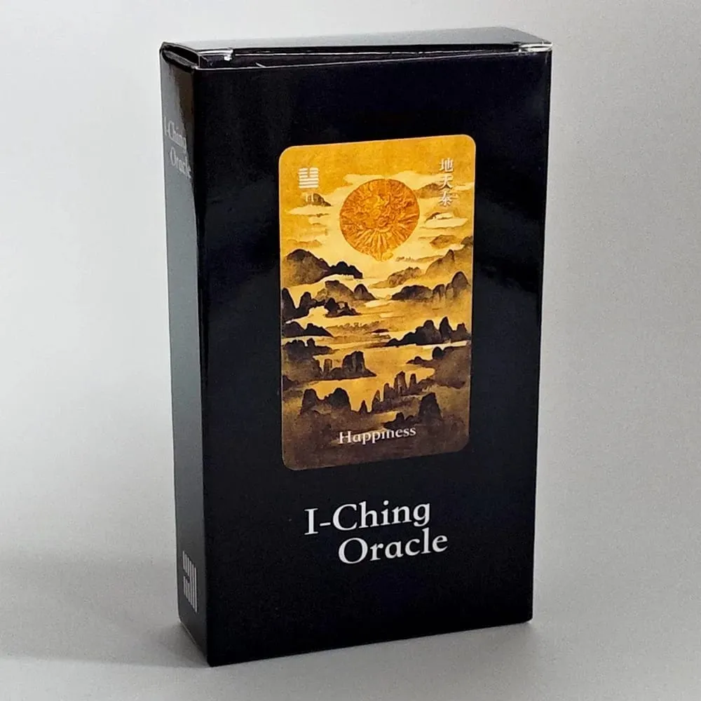 64 카드 I-Ching 오라클 데크 영적 안내 및 명상을위한 전통적인 잉크 아트 스타일 중국 점술 도구 10.3*6cm — image 5