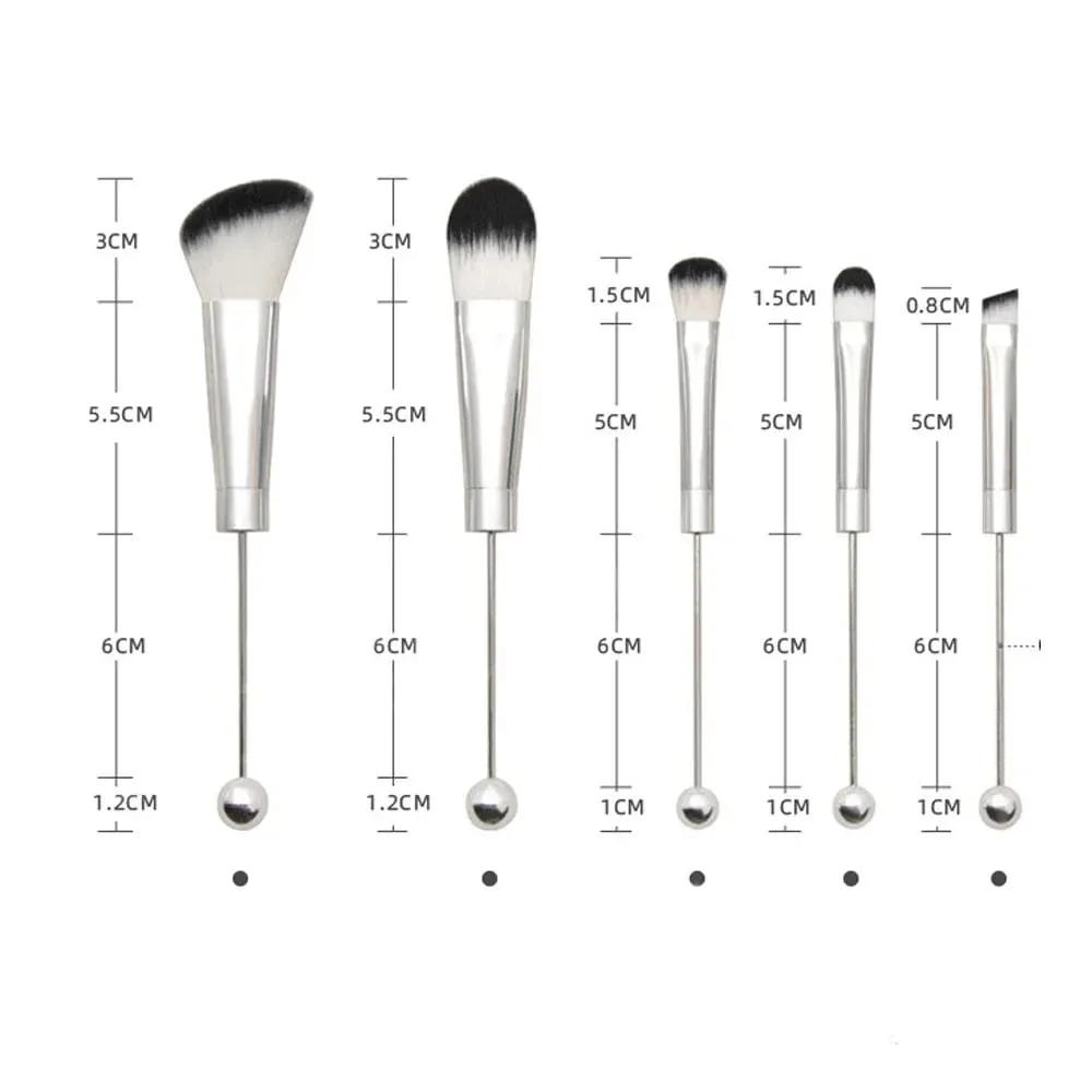 5 pièces pinceaux de maquillage perlés pinceaux uniques perles de Silicone maquillage à réaliser soi-même pinceaux cosmétiques Kit de pinceaux perlés pour bricolage — image 5