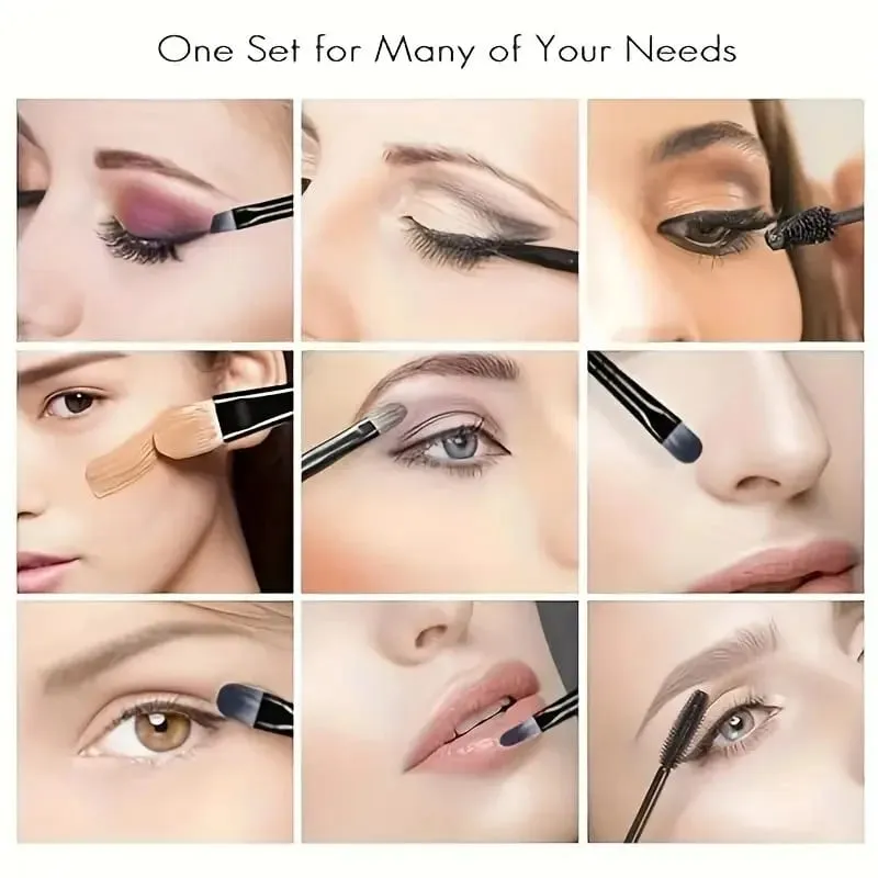 Sada 20ks štětců na make-up pro kosmetiku Foundation Blush Powder Eyeshadow Kabuki Blending Brush with Powder Puff Beauty Tools — image 6