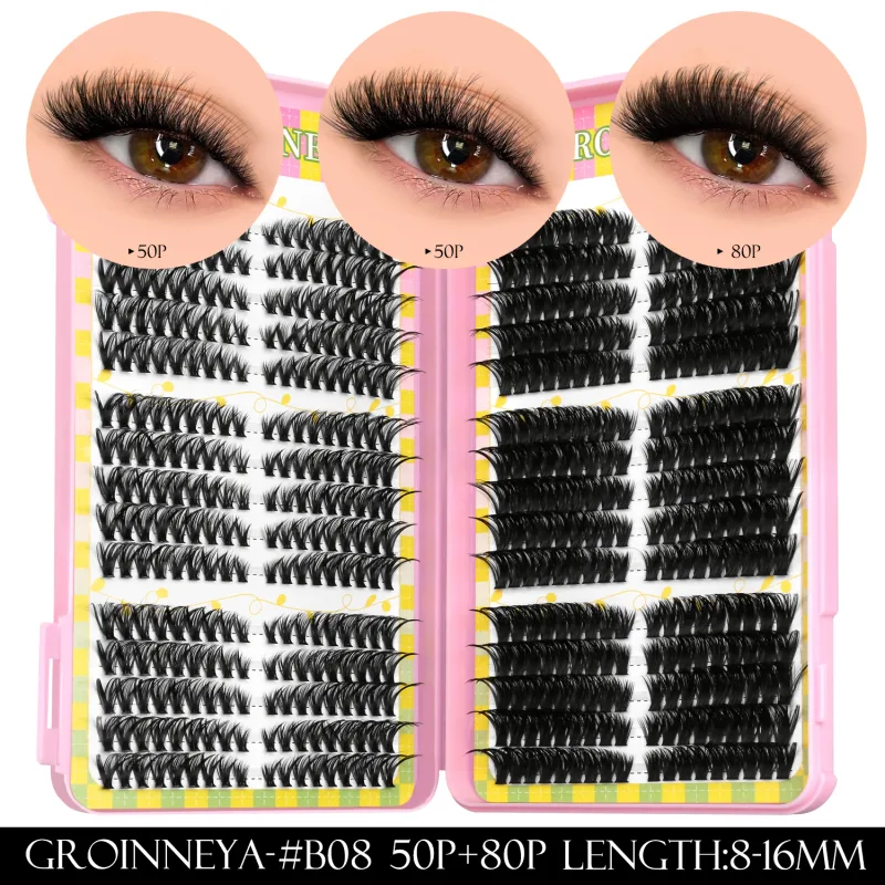Cluster di ciglia 540 pz 60D + 100D Estensioni delle ciglia 2 stili Misti Lash Book Fluffy Cat Eye Ciglia Ciglia finte Trucco — image 14
