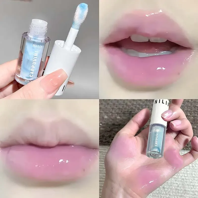 Trasparente Trasparente Grigio Viola Lucidalabbra Idratante Asciugatura Labbra Specchio Smalto per labbra Tinta Plumper Idratante Olio per labbra in cristallo Trucco — image 9