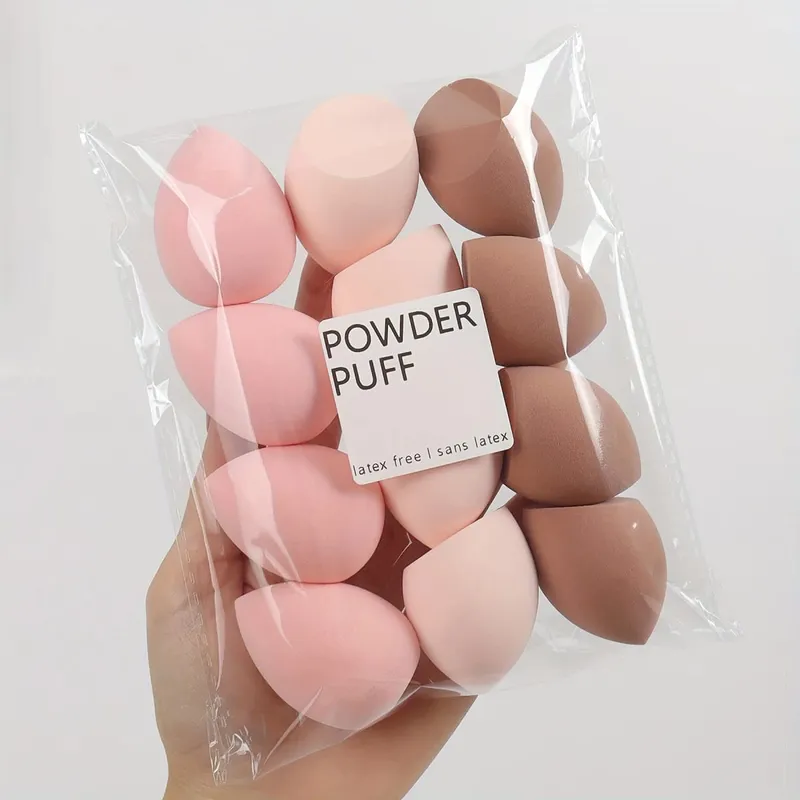 12 kusů hydrofilní polyuretanová kosmetická houba bez latexu sada vícebarevná houba pro míchání make-upu vhodná na tekutiny a krémy