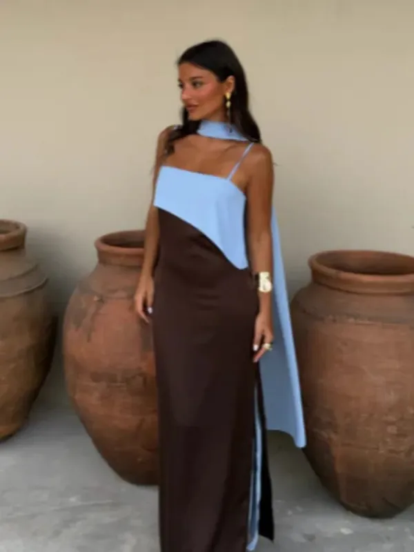 Chic Multicolored Pleated Women Maxi Dress Elegant Spaghetti Strap Ruffle Tiered Flowy Vestidos 2026 Summer Lady Vacation Outfit — image 7