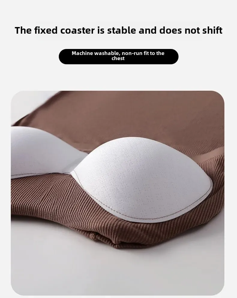 M-4XL für 45–105 kg, gefädeltes Baumwoll-Camisole-Top in Übergröße mit integriertem BH für Damen, modale, nahtlose Unterwäsche, Tank-Tops — image 10