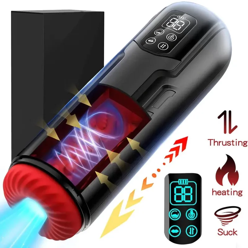 Männlicher Masturbator, Penispumpe mit 9 Saug- und Stoß-Heizmodi, Stroker-Blowiob-Maschine, LCD-Display, Sexspielzeug für Erwachsene für Männer — image 8
