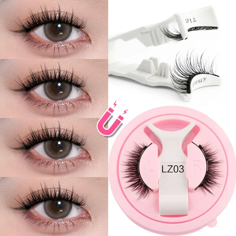 Lông mi từ tính Có thể tái sử dụng Lông mi chồn 3D có cánh từ tính Lâu trôi không cần keo Lông mi giả có nhíp trang điểm — image 8