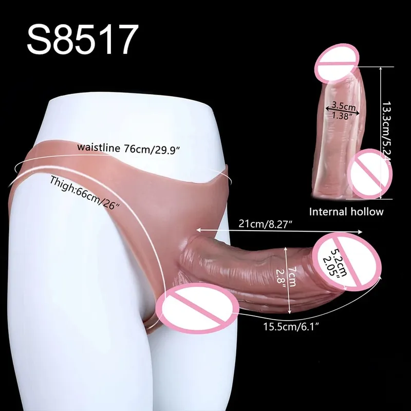 Duże, puste spodnie silikonowe typu Dildo Premium, nadające się do noszenia, hiperrealistyczne, wkładane nakładki na penisa, intymne zabawki do noszenia dla dorosłych — image 17