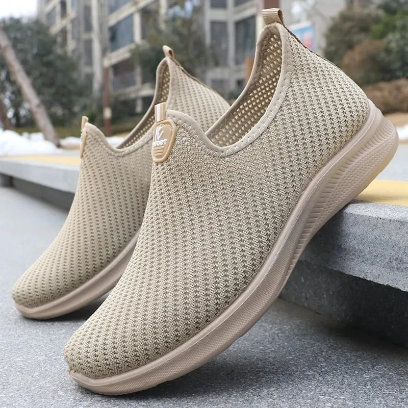 Men's Fashionable Solid Woven Knitted Running Shoes - Lightweight Breathable and Non-Slip - Perfect Sports Shoes for Outdoor Adventure Ideal for Men's Solid Lace-Up Casual Shoes for Sports Enthusiasts Lightweight Ou — image 1