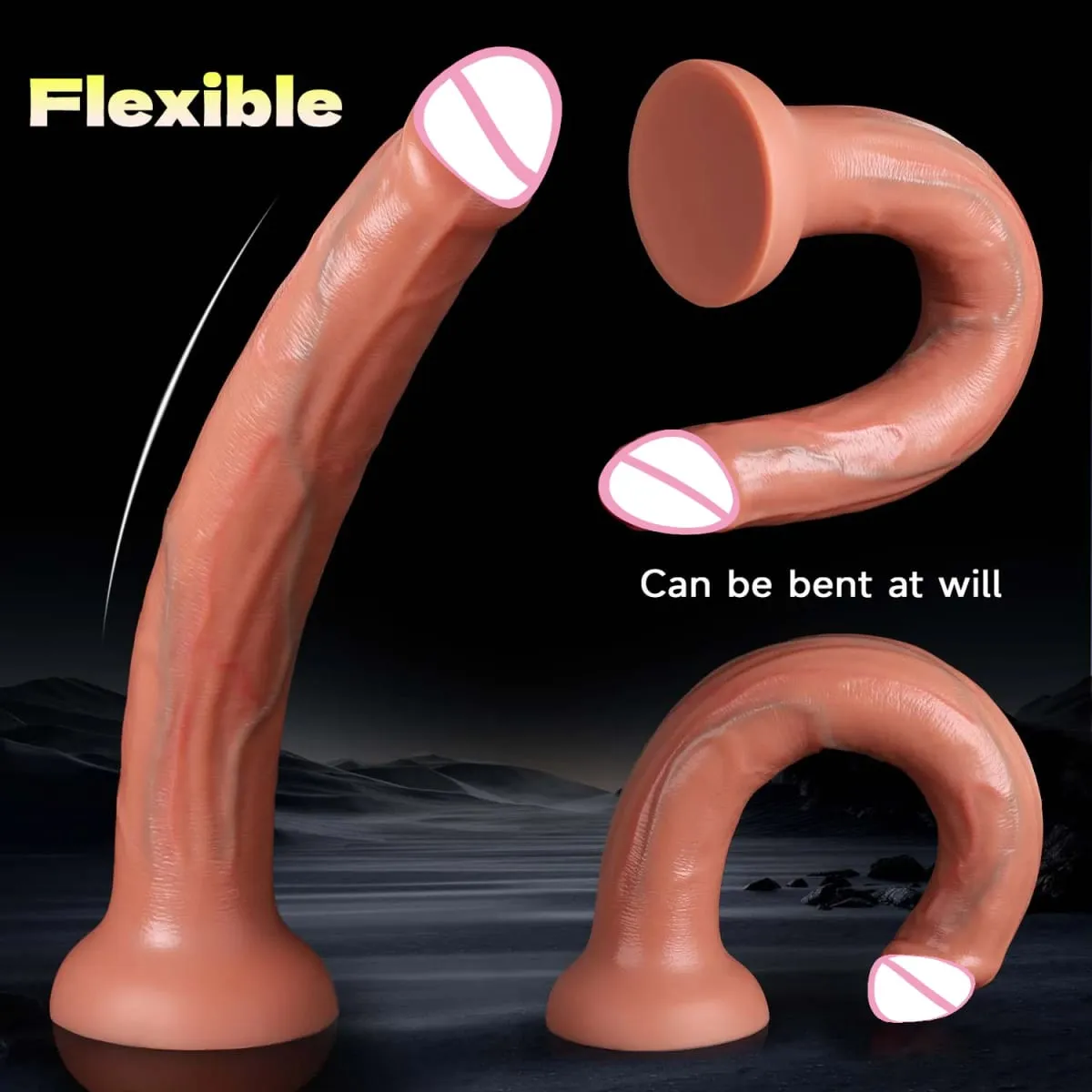 3 dimensioni realistico super lungo pene dildo con ventosa morbido masturbatore enorme sensazione di pelle cazzo anale giocattolo del sesso per uomini donne adulti — image 4