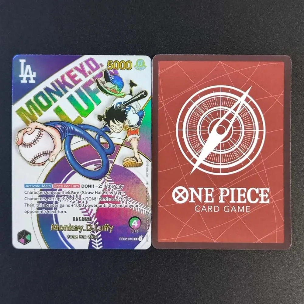 DIY OPCG ONE PIECE CARD Monkey.D.Luffy Ace (010) (Dodgers x ONE PIECE) EB02-010 One Piece โปรโมชั่นอะนิเมะการ์ดภาษาอังกฤษฟอยล์ — image 2
