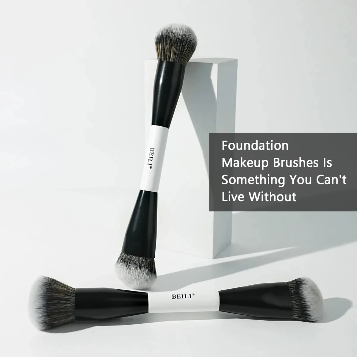 Foundation-Pinsel mit zwei Enden zum Mischen und Formen von Flüssigkeiten und Cremes — image 3
