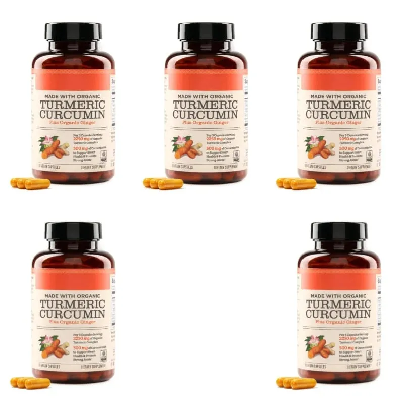 Veganské kapsle Kurkuma Curcumin Plus vyrobené s organickým zázvorem podporuje zdraví kloubů a zdraví srdce Kapsle bez GMO 90 — image 11