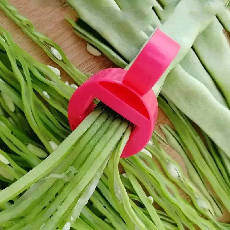 Fatiador de feijão verde, cortador de frutas, vegetais, descascador, removedor para fácil fatiador de vegetais, utensílios de cozinha — image 3