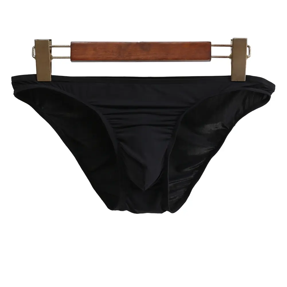 Uomini sexy rigonfiamento slip slip mutande mutandine bikini tinta unita slip trasparenti intimo pompa uomo mutandine lucide — image 4
