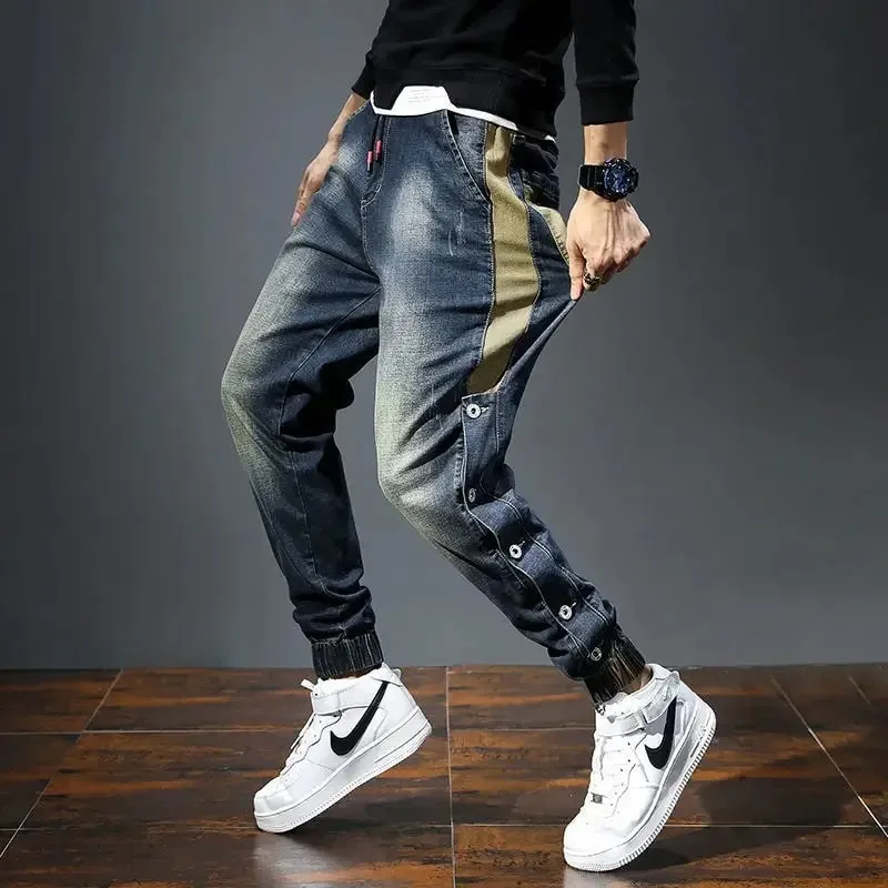 Elastische Herren-Cowboy-Hose, Stretch, Y2k-Vintage-Designer-Hose, 90er-Jahre-Streetwear, gestapelt, weites Bein, weiches Denim, Original-Jeans für Herren — image 3