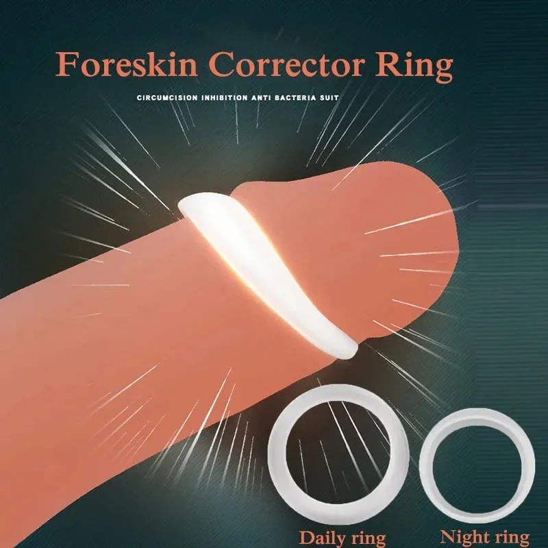 2 STK Silikone Mand Forhud Corrector Resistance Ring Forsinkelse Ejakulation Penis Ringe Sexlegetøj til mænd Daglig/nat Cock Ring — image 1
