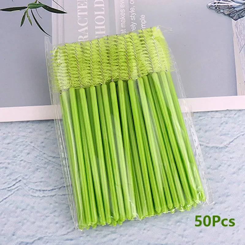50 ชิ้นแปรงขนตาแปรงแต่งหน้ามาสคาร่าแบบใช้แล้วทิ้ง Applicator Spoolers Eye Lashes เครื่องสำอางค์แปรง Lash Extension เครื่องมือ — image 7