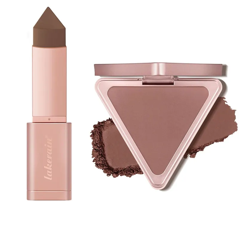 Paleta de ajuste de bronceador mate, barra bronceadora en crema en polvo para sombreado de contorno facial, efecto de maquillaje de larga duración, agua, 2 uds. — image 10