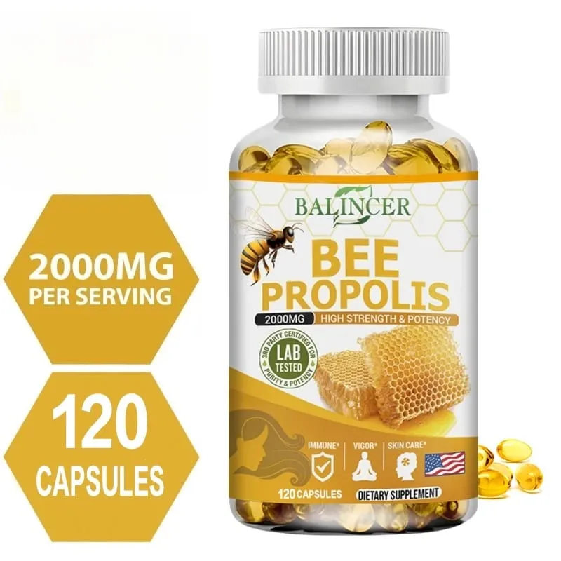 Balincer Propolis Extract Capsules - 2000 Mg Supports Joint Health Promotes Bone Health Enhances Immunity Antioxidant