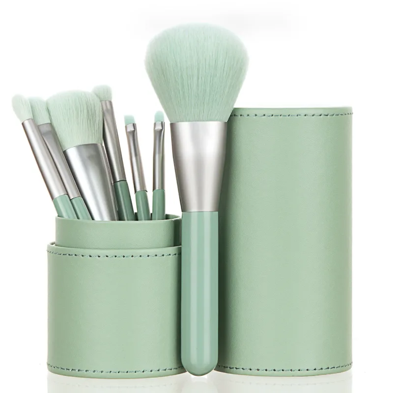Draagbare 7-delige complete make-upborstels met PU-opbergemmer Foundation Highlight Wenkbrauw Cosmetische kit voor beginners — image 11