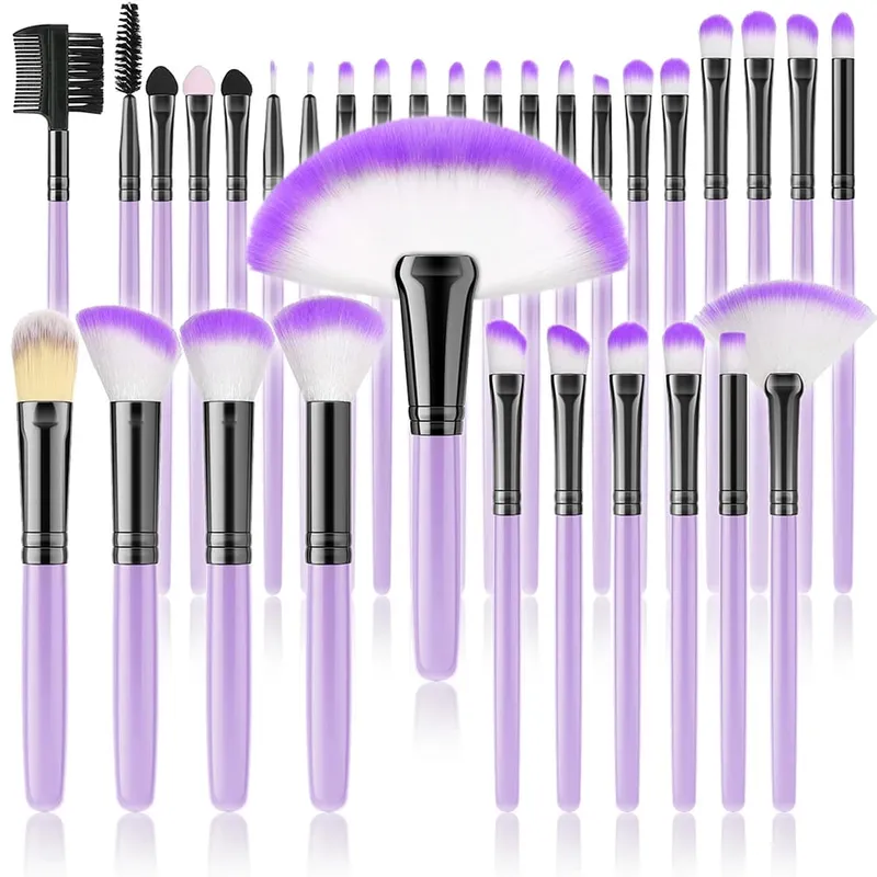 32Pc Makeup Brush Set Cosmetic Tools for Powder Eye Shadow Foundation Blush Blending Beauty Makeup Brush Kit for Makeup Starters — image 32