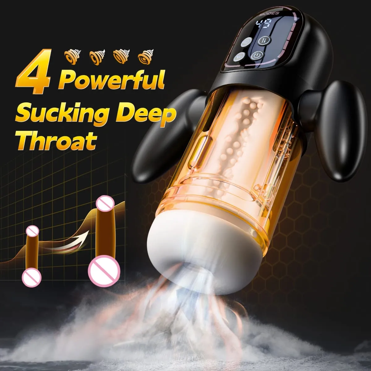 Masturbazione automatica con succhiamento del masturbatore maschile, masturbazione con manico, display LCD, pompa per pene, giocattoli del sesso per gli uomini 18