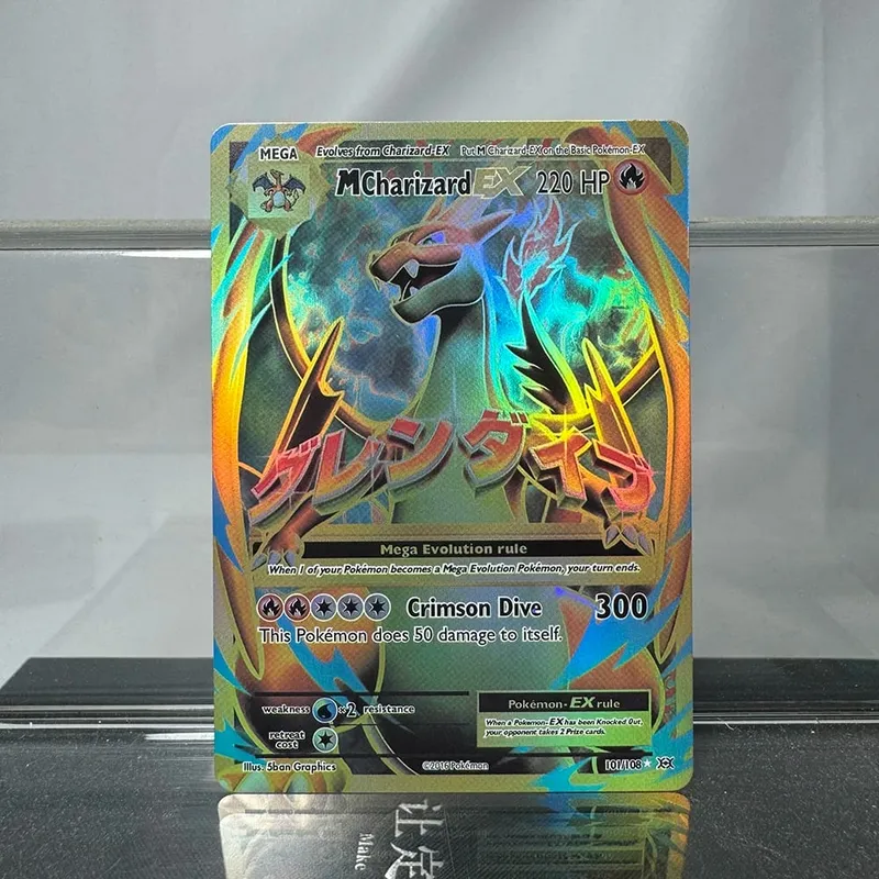 Charizard PTCG Single Collection Card 1. vydání 1996 Vmax Ex Rare Rainbow Card PKM Proxy karty Hračky Dárky — image 37