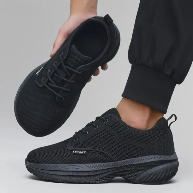 Chaussures à plateforme à bout large pour hommes, chaussures d'entraînement respectueuses des gros orteils, baskets durables à semelle intérieure en mousse à mémoire de forme, chaussures de voyage respirantes