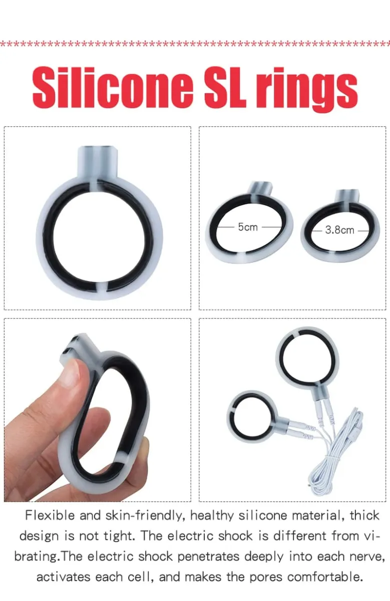 Male Electro Shock Penis Ring Electric Stimulation Massage Cock Ring Delay Time Ring Medical Themed Toys Sex Product Accessories