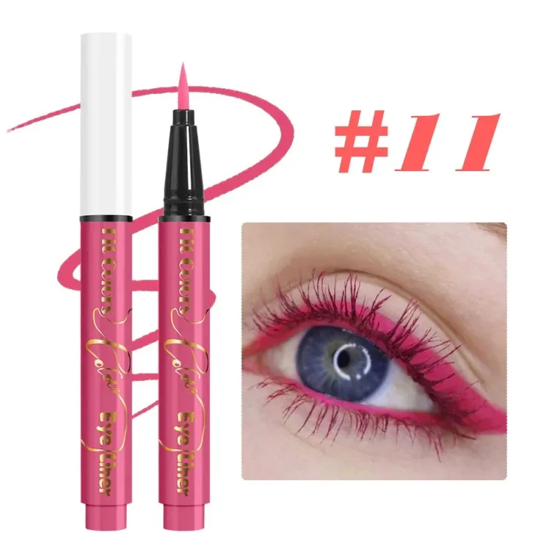 Pena Eyeliner Cair Cahaya Neon UV Tahan Air Cat Warna Wajah Neon Warna-warni Riasan Mata Panggung Seni Pesta Natal Halloween — image 17