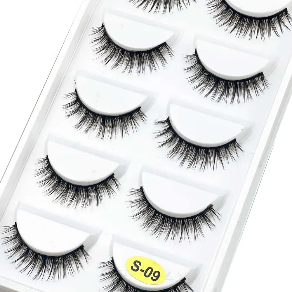 5 paires S03 aspect naturel 3D vison faux cils outils de maquillage Style moelleux eau vison fourrure faux cils pour le maquillage des yeux — image 6