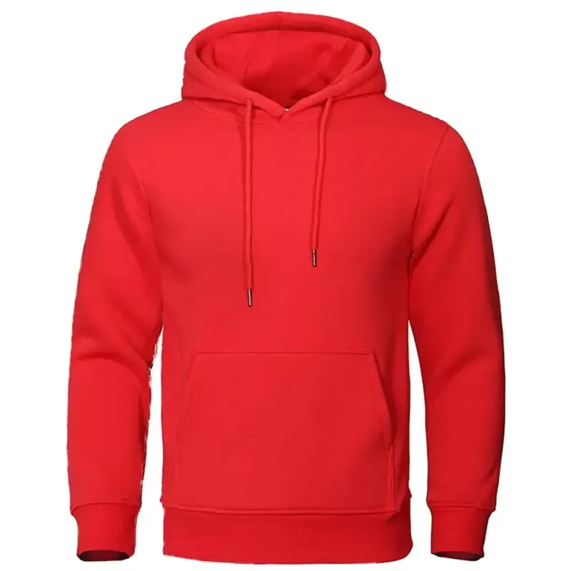 Autumn Winter Men Fleece Warm Mens Sweatshirt Casual Solid Color Streetwear Pullovers Sport School Fashion Hot Sale Hoodies — image 3