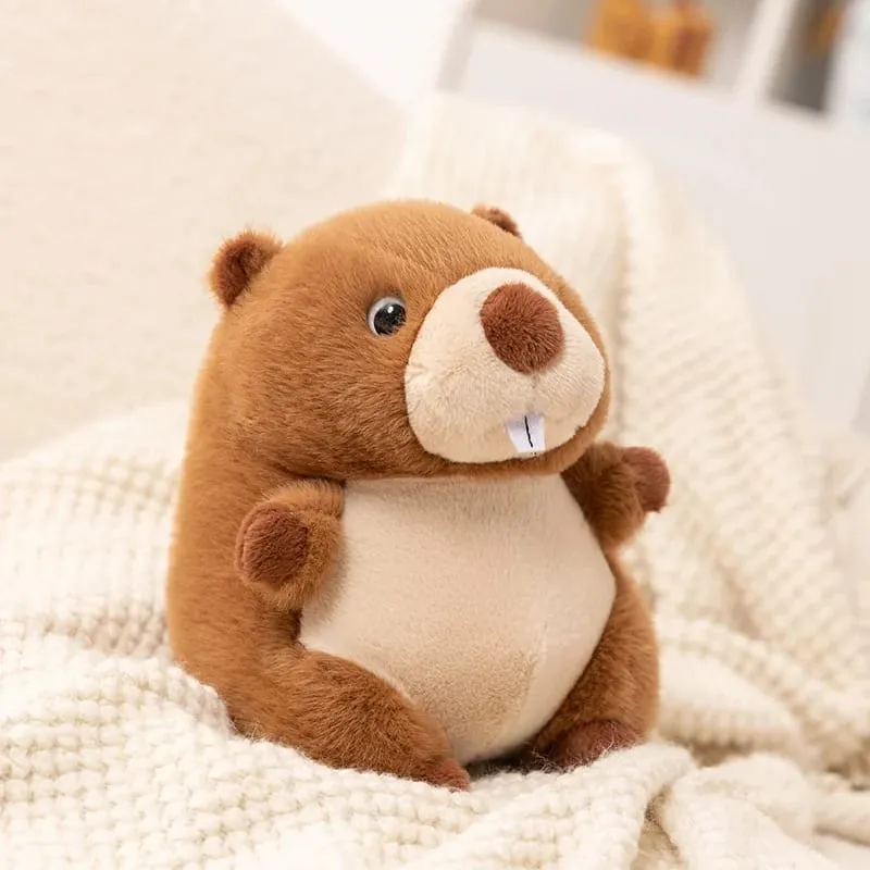 Kawaii Stuffed Animal Marmot Plush Pillow Chubby Cute Groundhog Plushies Soft Toy Huggable Sleep Pillow Cushion