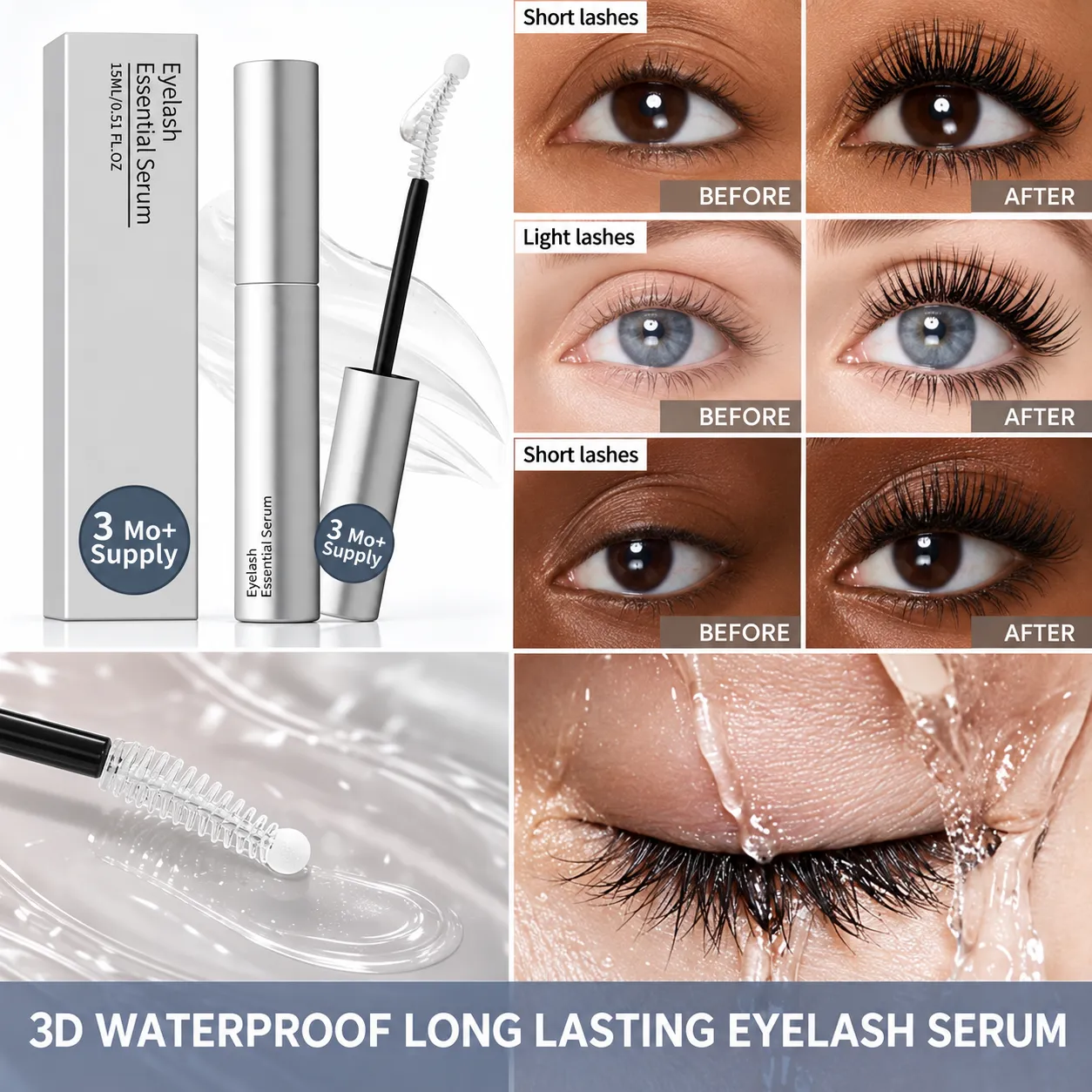 Fast Natural Curling Eyelash Essence – Precision Brush for Defined Eye Makeup Lightweight Hydrating Formula Daily Lash Care — image 3