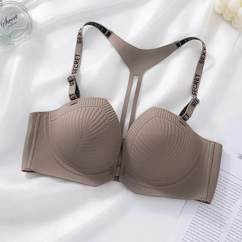 2025 Nahtloser, rückenfreier Push-up-BH mit Vorderverschluss und Y-förmigen Buchstabenträgern, Anti-Durchhängen, für sexy Damen-Dessous — image 9