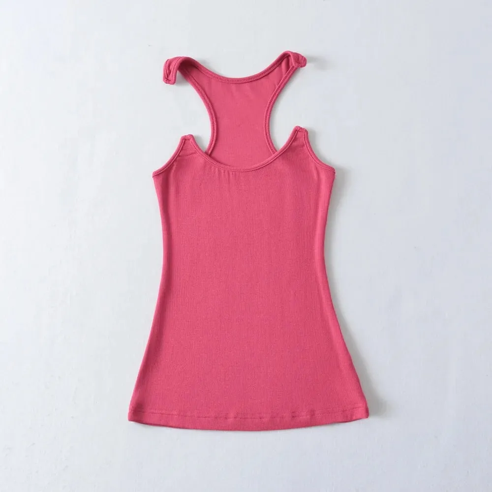 ผู้หญิง Ypro Ribbed สายรัดที่มองไม่เห็นเสื้อกล้าม Camis Tee — image 11