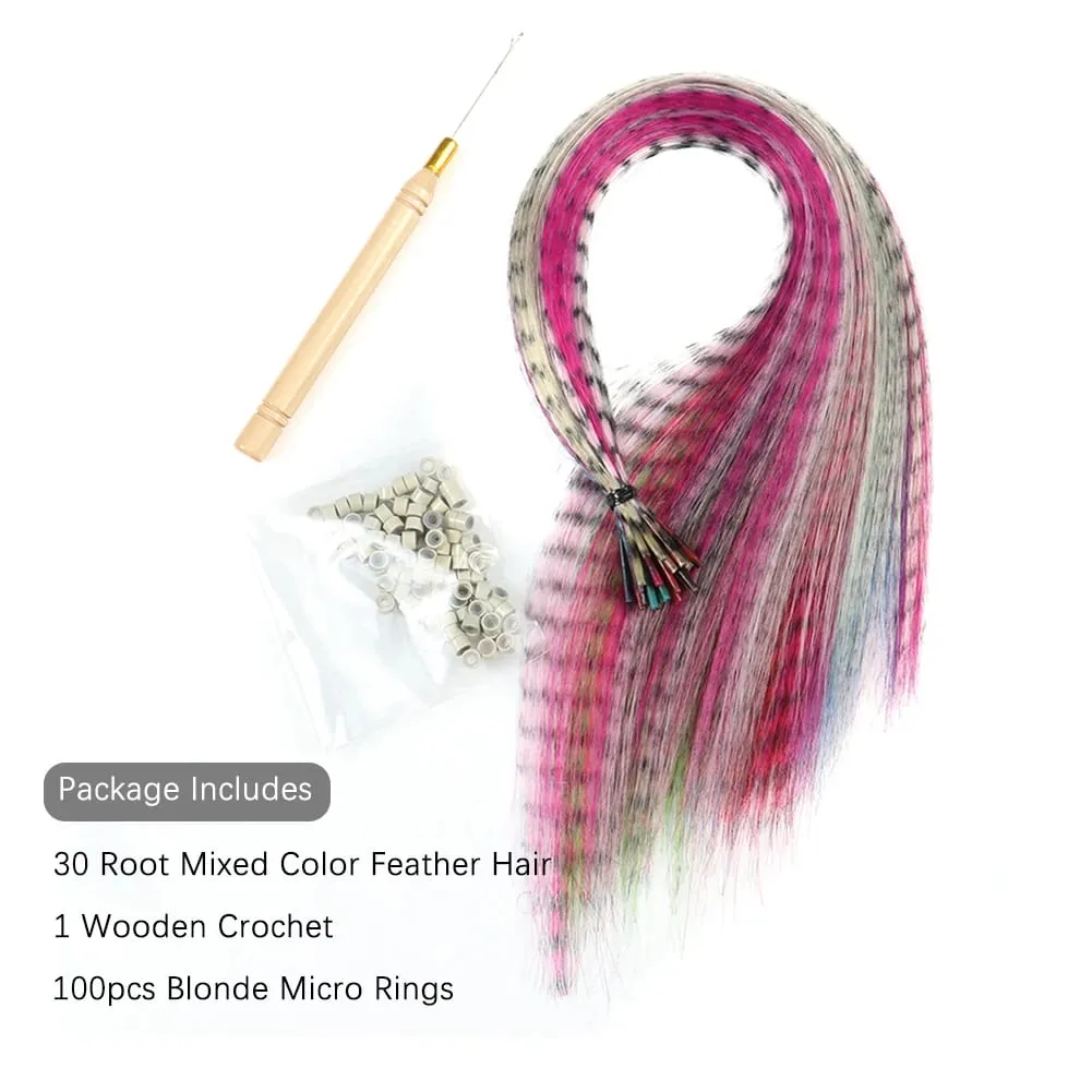 Extensions de cheveux synthétiques colorées I Tip, 10 racines/paquet, postiche 16 pouces, accessoires capillaires pour femmes et filles, utilisation quotidienne en fête — image 22