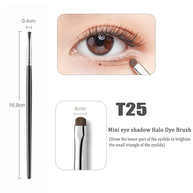 Perincian Berus Solek Pembayang Mata Kecil Berus Kening Berus Celak Halus Rata Serlahkan Smudge Silkworm Shadow Brush Alat Solek — image 2