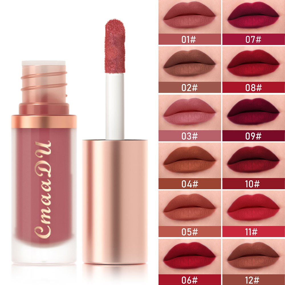 1 stücke Wasserdichte Matte Samt Lip Glasur Feuchtigkeitsspendende Langlebige Nicht-stick Tasse Nicht Leicht Zu Verblassen Lip Gloss lippenstift Make-Up — image 3