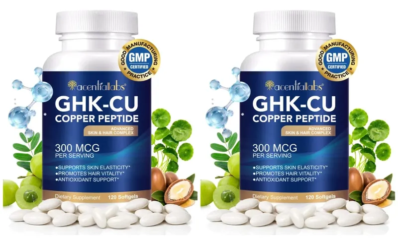 Natürliche vegane Haut-Haar-Komplex-Ergänzungen, liposomale GHK-Cu-Kupfer-Peptid-Softgel-Kapseln, 120 Tabletten, mit Biotin für Erwachsene — image 8