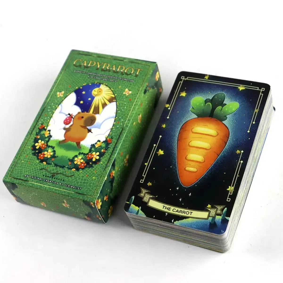Capybara Tarot Deck 10.3*6 ซม.78 ไพ่ทาโรต์น่ารักนำSothing VibeและEnergy Into A Tarot Deck