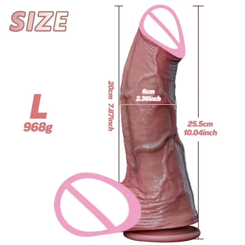 Realistik Lembut Besar Dildo XXL Lucah Besar Tebal Palsu Zakar Ganda Silikon Zakar/batang Wanita Lelaki Melancap Cawan Sedutan Dubur Mainan Seks — image 12